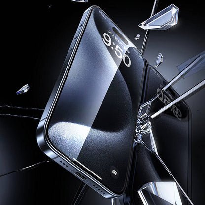 Apple iPhone 15 Pro Wiwu SQ-008 Oleofobik Easy Install Darbeye Karşı Dayanıklı Temperli Cam Ekran Koruyucu + Kolay Uygulama Aparatlı Siyah