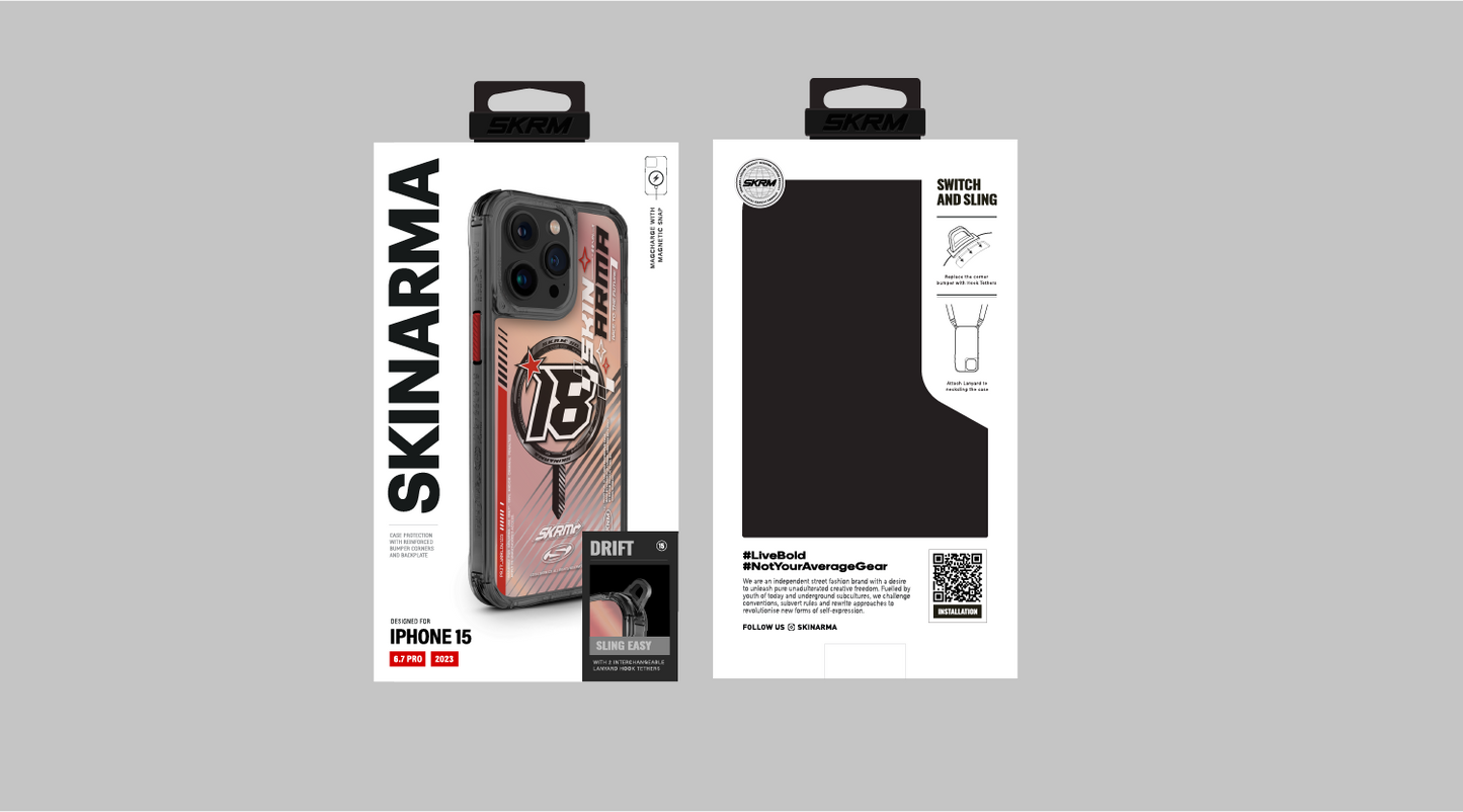 Apple iPhone 15 Pro Max SkinArma M-safe Şarj Özellikli Sticker Yapıştırmalı Drift Kapak Mavi