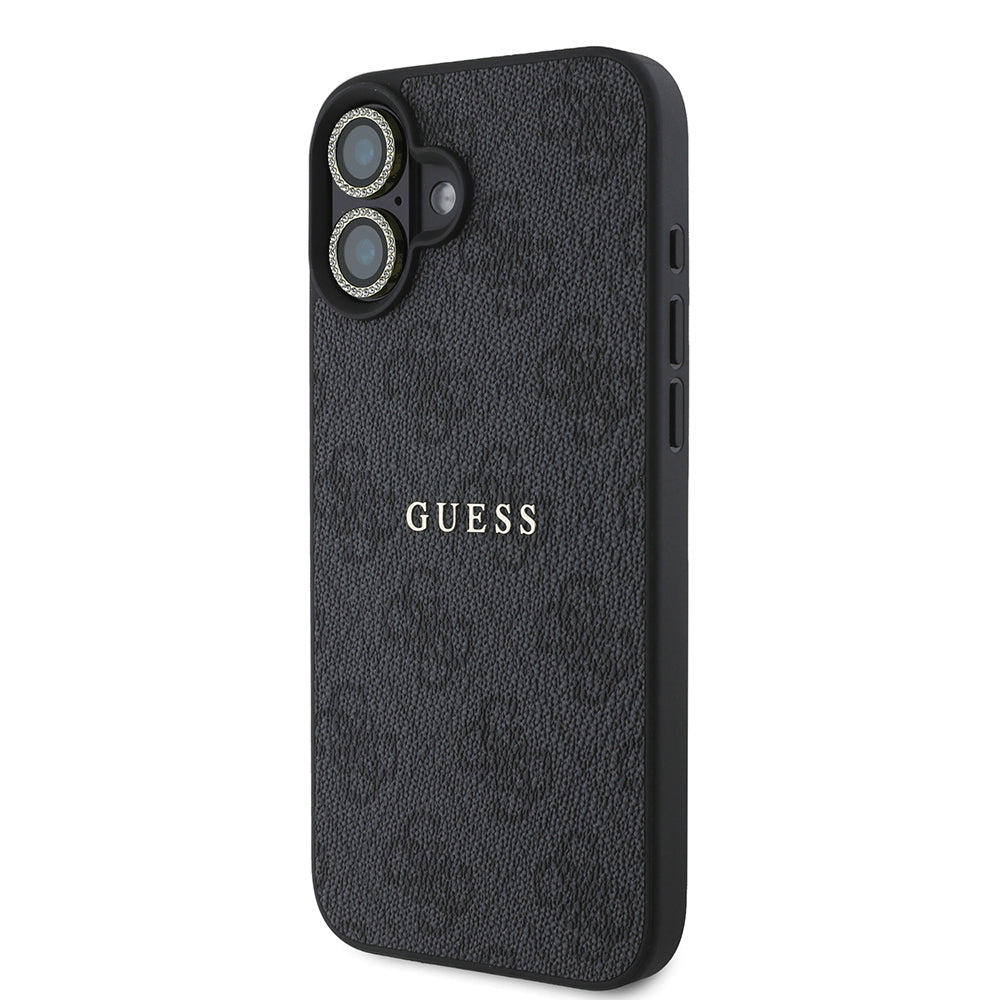Apple iPhone 16 Guess Orjinal Lisanslı Kılıf + Ekran Koruyucu + Lens Koruyucu 3in1 Aksesuar Seti Siyah