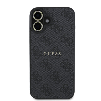 Apple iPhone 16 Guess Orjinal Lisanslı Kılıf + Ekran Koruyucu + Lens Koruyucu 3in1 Aksesuar Seti Kahverengi