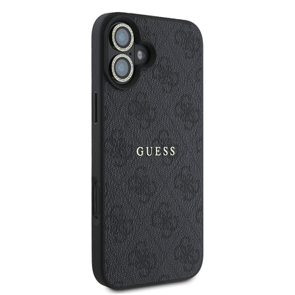 Apple iPhone 16 Guess Orjinal Lisanslı Kılıf + Ekran Koruyucu + Lens Koruyucu 3in1 Aksesuar Seti Kahverengi