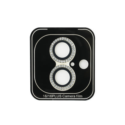 Apple iPhone 16 Guess Orjinal Lisanslı Rhinestone Ekran Koruyucu + Lens Koruyucu 2in1 Aksesuar Seti Gümüş