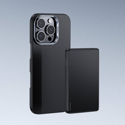 Apple iPhone 16 Kılıf Benks M-safe Şarj Özellikli Magnetik ArmorAir 600D Kevlar Fiber Kapak Siyah