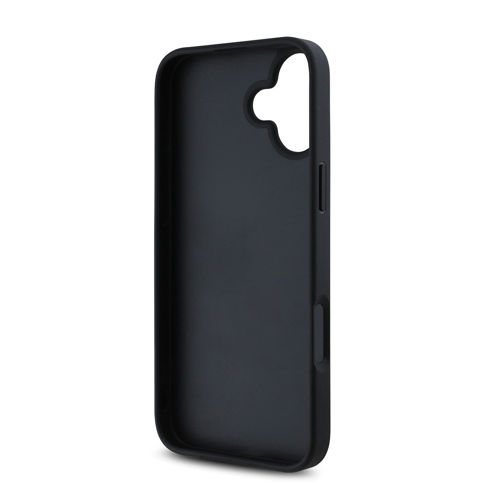 Apple iPhone 16 Kılıf DKNY Orjinal Lisanslı Taşlı DKNY Yazılı Metalik Rhinestones PU Deri Kapak Siyah