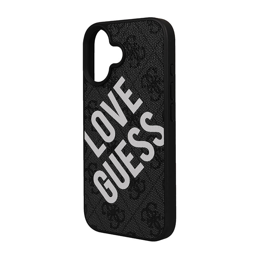 Apple iPhone 16 Kılıf Guess Orjinal Lisanslı Big Love Guess Kapak Siyah