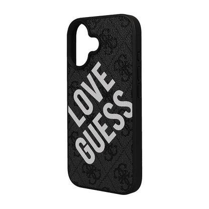 Apple iPhone 16 Kılıf Guess Orjinal Lisanslı Big Love Guess Kapak Siyah