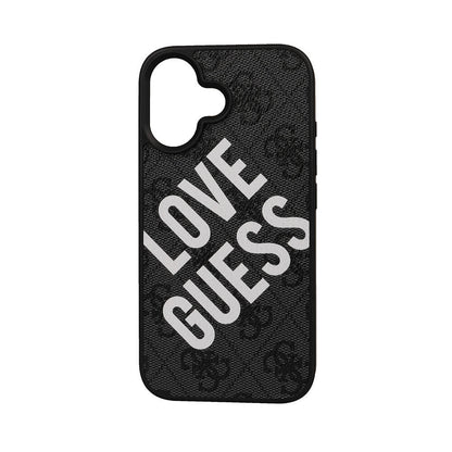 Apple iPhone 16 Kılıf Guess Orjinal Lisanslı Big Love Guess Kapak Kahverengi