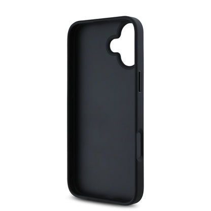 Apple iPhone 16 Kılıf Guess Orjinal Lisanslı Gül Baskılı Büyük Metal Logo Dizaynlı Kapak Mor