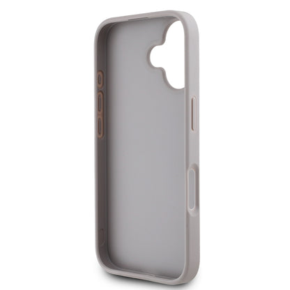 Apple iPhone 16 Kılıf Guess Orjinal Lisanslı Gül Baskılı Büyük Metal Logo Dizaynlı Kapak Siyah