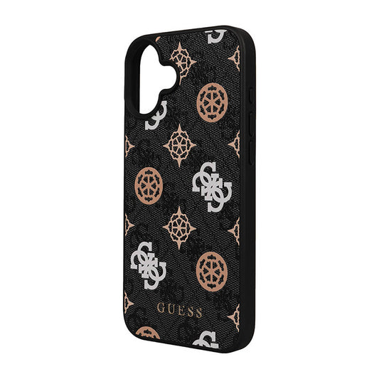 Apple iPhone 16 Kılıf Guess Orjinal Lisanslı M-safe Şarj Özellikli 4G Desenli Yazı Logolu Peony Kapak