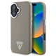 Apple iPhone 16 Kılıf Guess Orjinal Lisanslı M-safe Şarj Özellikli Grained Triangle Kapak Kahverengi