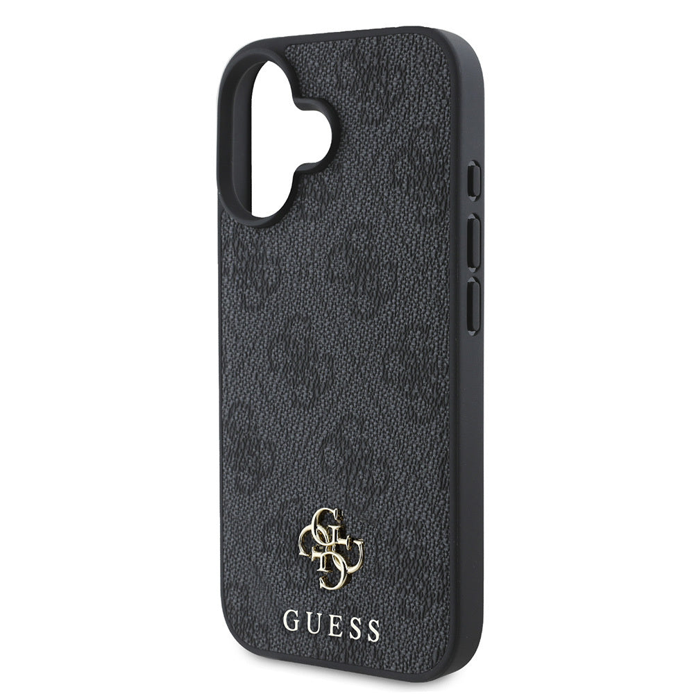 Apple iPhone 16 Kılıf Guess Orjinal Lisanslı M-safe Şarj Özellikli Small 4G Classic Kapak Kahverengi