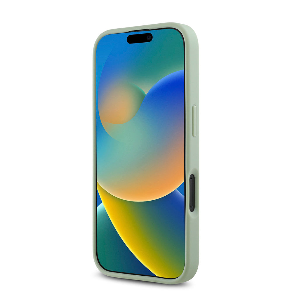 Apple iPhone 16 Kılıf Guess Orjinal Lisanslı M-safe Şarj Özellikli Yazı Logolu Grained Kapak Pembe