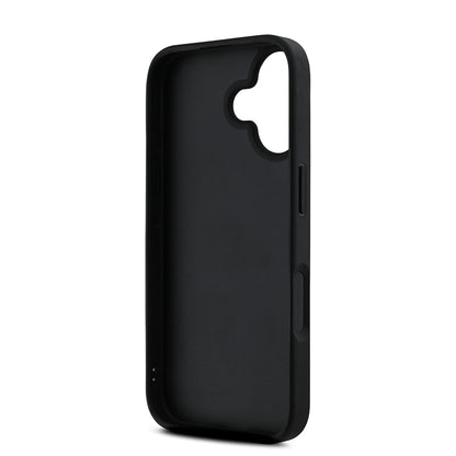 Apple iPhone 16 Kılıf Karl Lagerfeld Orjinal Lisanslı Askılı Saffiano Athleisure Şerit Çizgili Kapak Siyah-Pembe