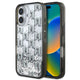 Apple iPhone 16 Kılıf Karl Lagerfeld Orjinal Lisanslı Simli KL Yazılı Monogram Gradient Kapak Siyah