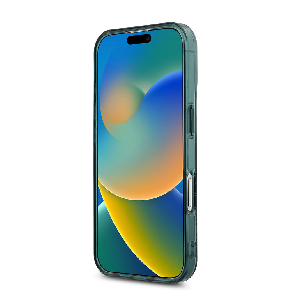 Apple iPhone 16 Kılıf Lacoste Orjinal Lisanslı M-safe Şarj Özellikli IML Baskılı Gümüş Timsah Logolu Monogram Kapak Lacivert