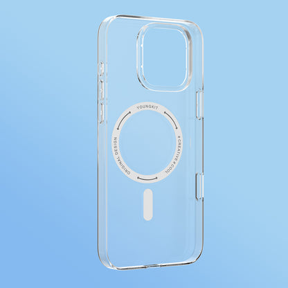 Apple iPhone 16 Kılıf M-safe Şarj Özellikli Youngkit Ice Serisi Kapak Şeffaf