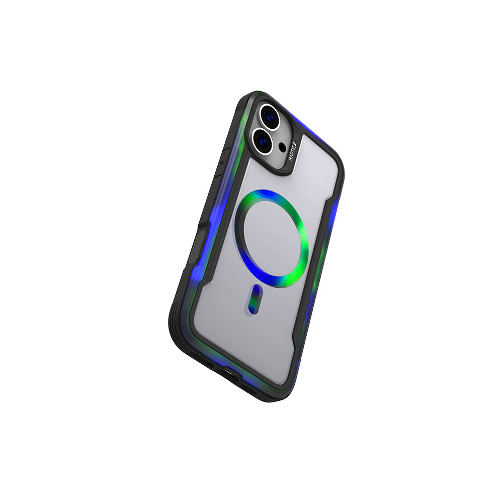 Apple iPhone 16 Kılıf M-safe Şarj Özellikli Airbagli Raptic Shield 2.0 Serisi Şeffaf Arka Yüzey Kapak Siyah