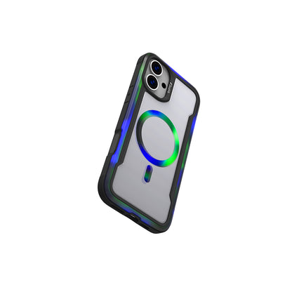 Apple iPhone 16 Kılıf M-safe Şarj Özellikli Airbagli Raptic Shield 2.0 Serisi Şeffaf Arka Yüzey Kapak Turkuaz