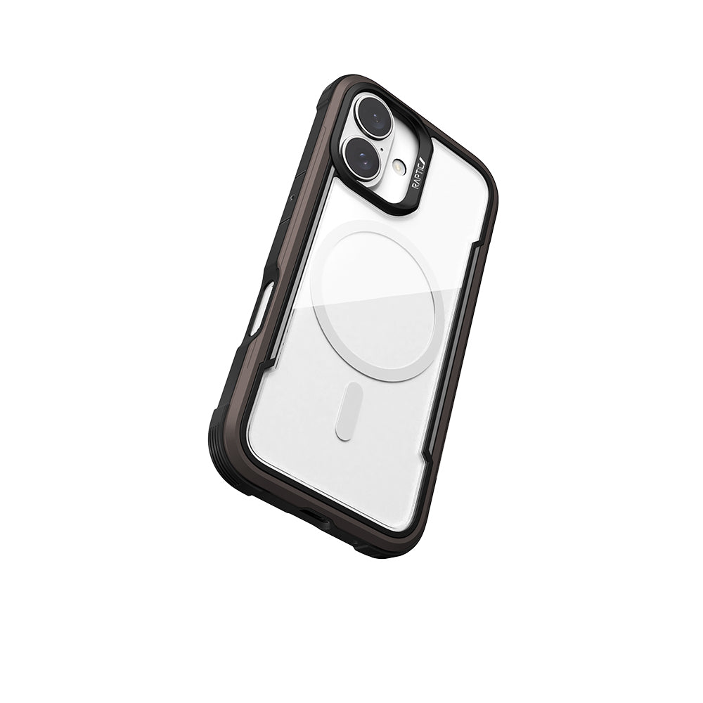 Apple iPhone 16 Kılıf M-safe Şarj Özellikli Airbagli Raptic Shield Serisi Şeffaf Arka Yüzey Kapak Kırmızı