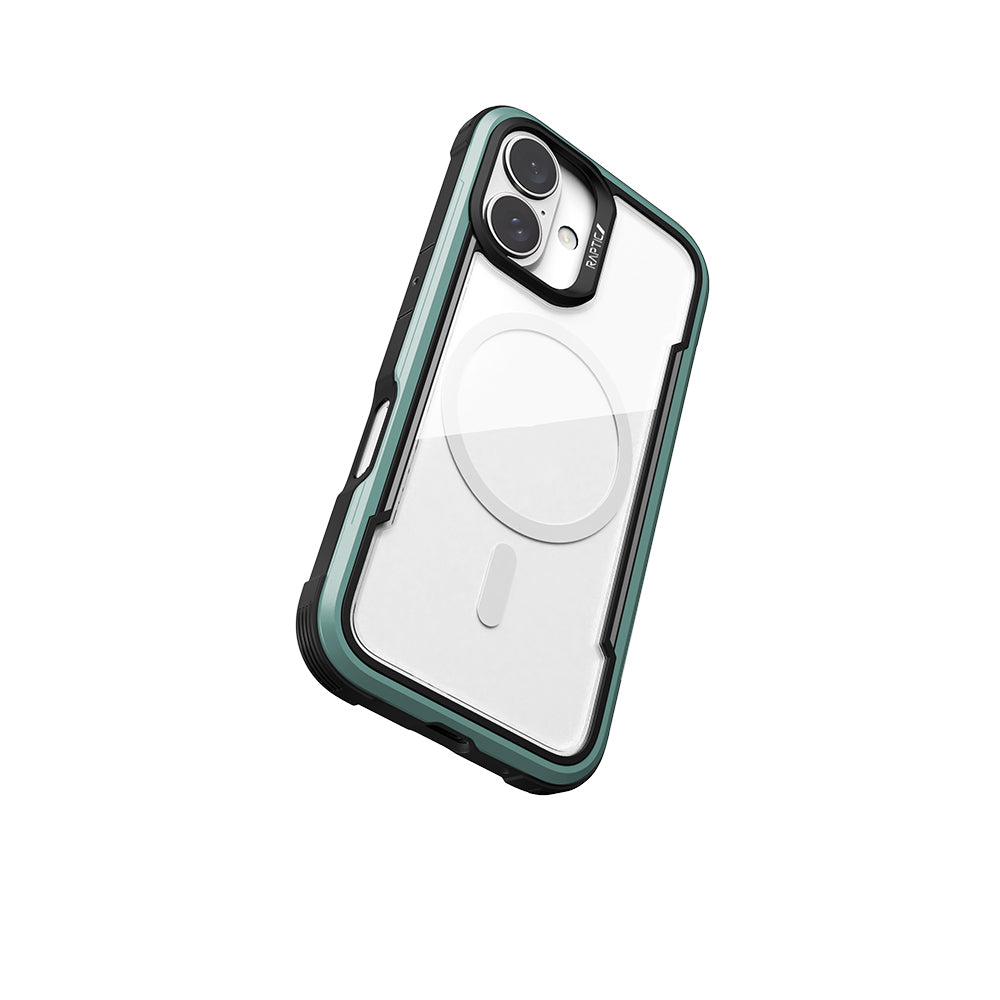 Apple iPhone 16 Kılıf M-safe Şarj Özellikli Airbagli Raptic Shield Serisi Şeffaf Arka Yüzey Kapak Kahverengi