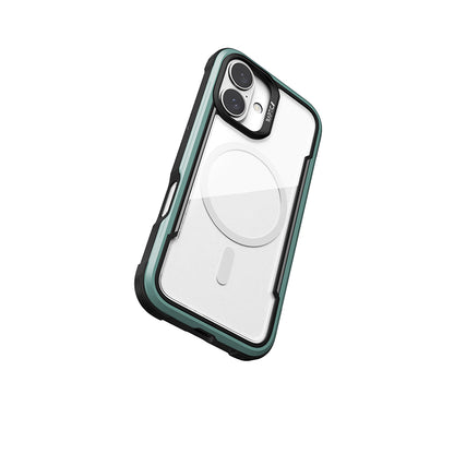 Apple iPhone 16 Kılıf M-safe Şarj Özellikli Airbagli Raptic Shield Serisi Şeffaf Arka Yüzey Kapak Yeşil