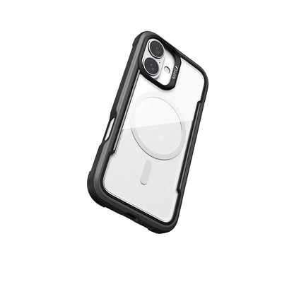 Apple iPhone 16 Kılıf M-safe Şarj Özellikli Airbagli Raptic Shield Serisi Şeffaf Arka Yüzey Kapak Kırmızı