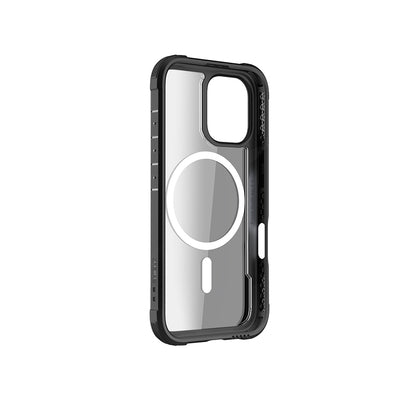 Apple iPhone 16 Kılıf M-safe Şarj Özellikli Airbagli Raptic Shield Serisi Şeffaf Arka Yüzey Kapak Siyah