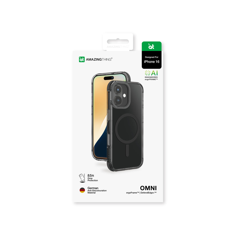 Apple iPhone 16 Kılıf M-safe Şarj Özellikli Amazingthing Omni Serisi Kapak Siyah