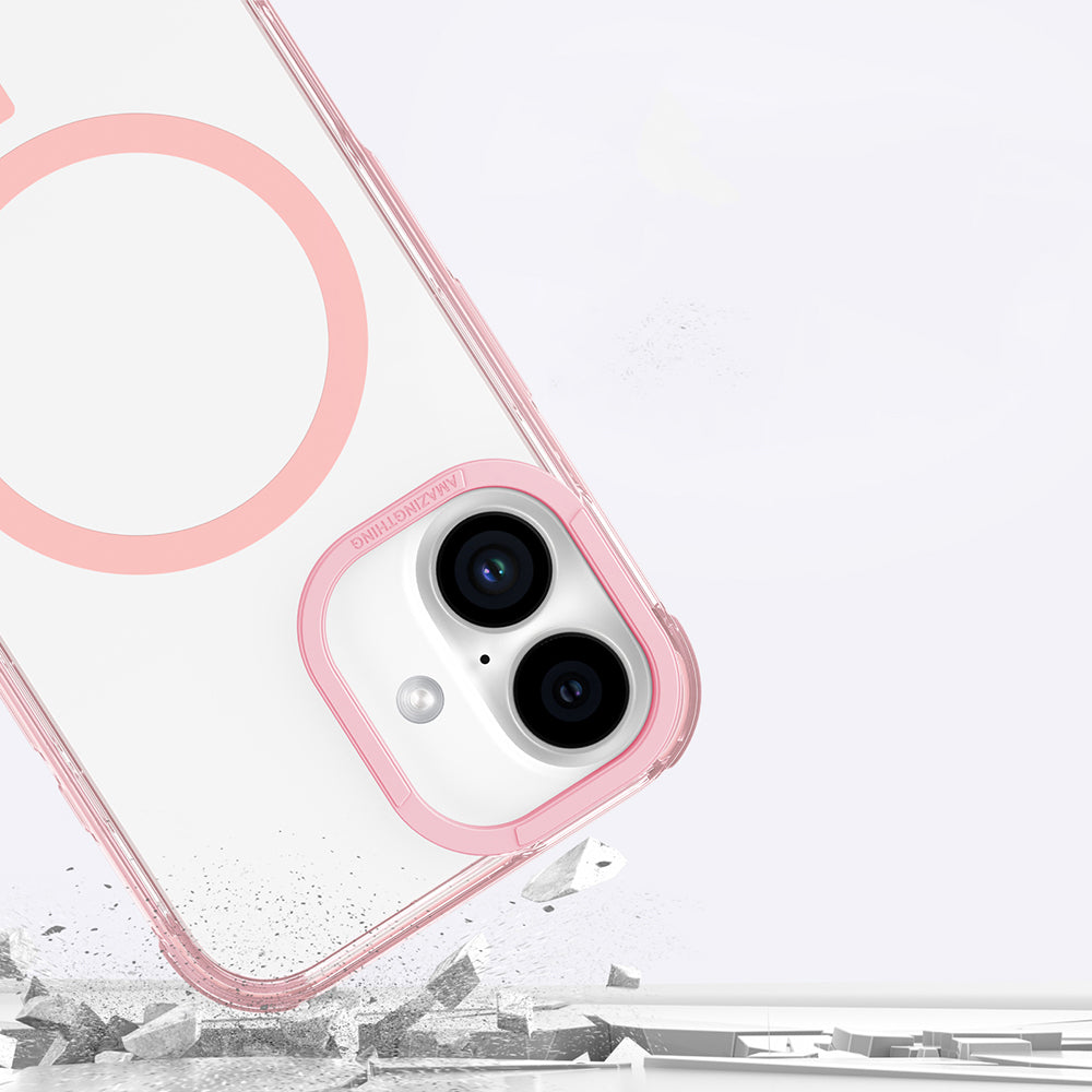 Apple iPhone 16 Kılıf M-safe Şarj Özellikli Amazingthing Omni Serisi Kapak Pembe