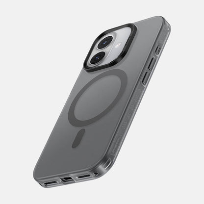 Apple iPhone 16 Kılıf M-safe Şarj Özellikli Benks Lucid Armor Kapak Titanyum-Gri