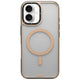 Apple iPhone 16 Kılıf M-safe Şarj Özellikli Cam Arka Yüzey TPU Youngkit Gemstone Serisi Kapak Gold