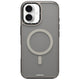 Apple iPhone 16 Kılıf M-safe Şarj Özellikli Cam Arka Yüzey TPU Youngkit Gemstone Serisi Kapak Gri