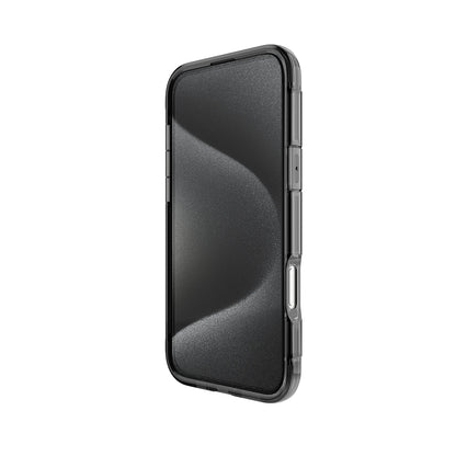 Apple iPhone 16 Kılıf M-safe Şarj Özellikli Raptic Air Serisi Airbag Tasarımlı Metal Köşelikli Şeffaf Kapak Gümüş