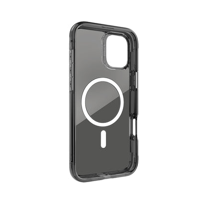 Apple iPhone 16 Kılıf M-safe Şarj Özellikli Raptic Air Serisi Airbag Tasarımlı Metal Köşelikli Şeffaf Kapak Siyah