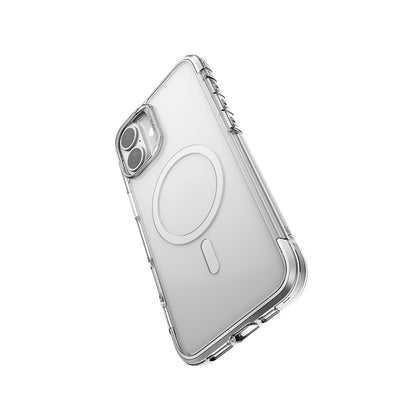 Apple iPhone 16 Kılıf M-safe Şarj Özellikli Raptic Air Serisi Airbag Tasarımlı Metal Köşelikli Şeffaf Kapak Siyah