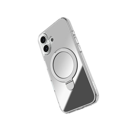 Apple iPhone 16 Kılıf M-safe Şarj Özellikli Raptic Air Stand Serisi Aynalı Arka Yüzey Standlı Kapak Gri