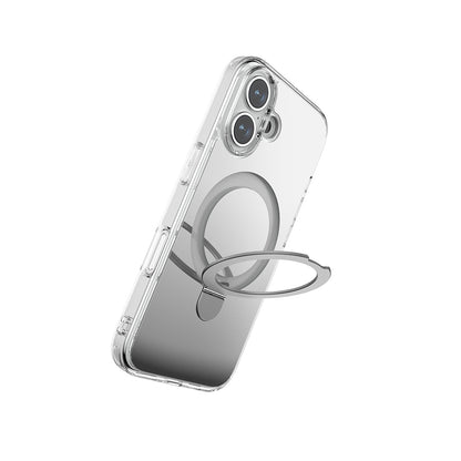 Apple iPhone 16 Kılıf M-safe Şarj Özellikli Raptic Air Stand Serisi Aynalı Arka Yüzey Standlı Kapak Gri