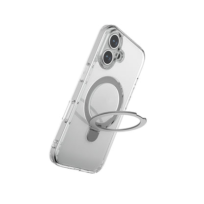 Apple iPhone 16 Kılıf M-safe Şarj Özellikli Raptic Air Stand Serisi Buzlu Transparan Tasarımlı Standlı Kapak Şeffaf