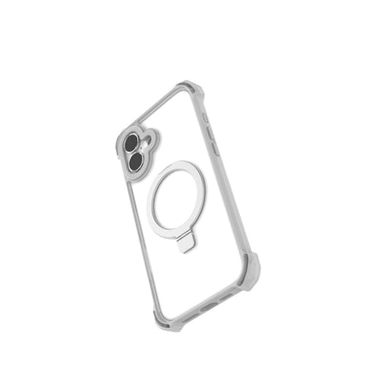 Apple iPhone 16 Kılıf M-safe Şarj Özellikli Raptic Dual Serisi Şeffaf Standlı Kapak Şeffaf