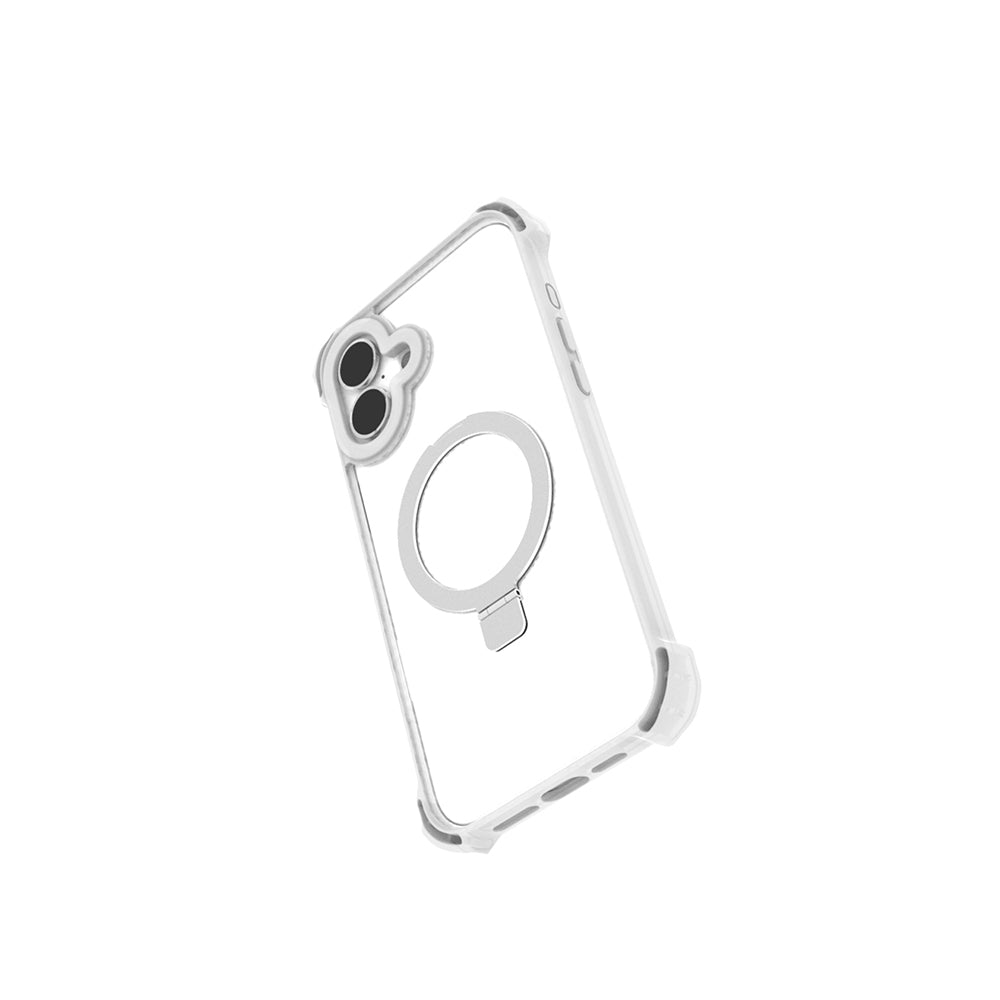 Apple iPhone 16 Kılıf M-safe Şarj Özellikli Raptic Dual Serisi Şeffaf Standlı Kapak Siyah