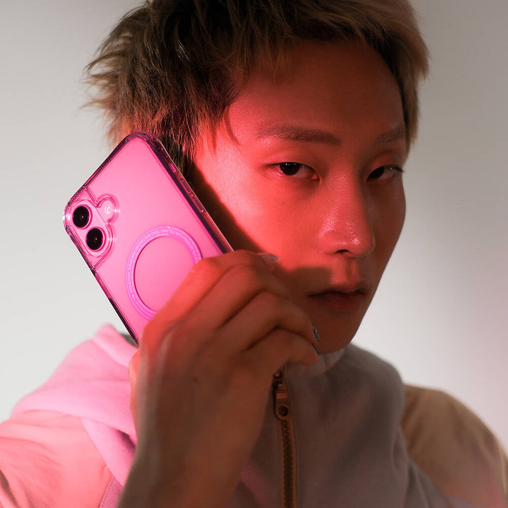 Apple iPhone 16 Kılıf M-safe Şarj Özellikli Şeffaf Airbag Tasarımlı Skinarma Saido Kapak Pembe