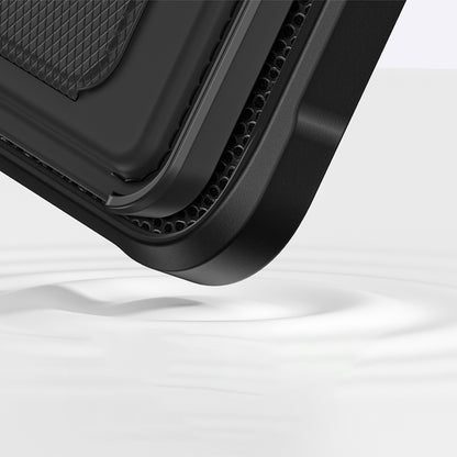 Apple iPhone 16 Kılıf M-safe Şarj Özellikli Standlı Kartlıklı Set Amazingthing Glamour Luxe Serisi Kapak Siyah