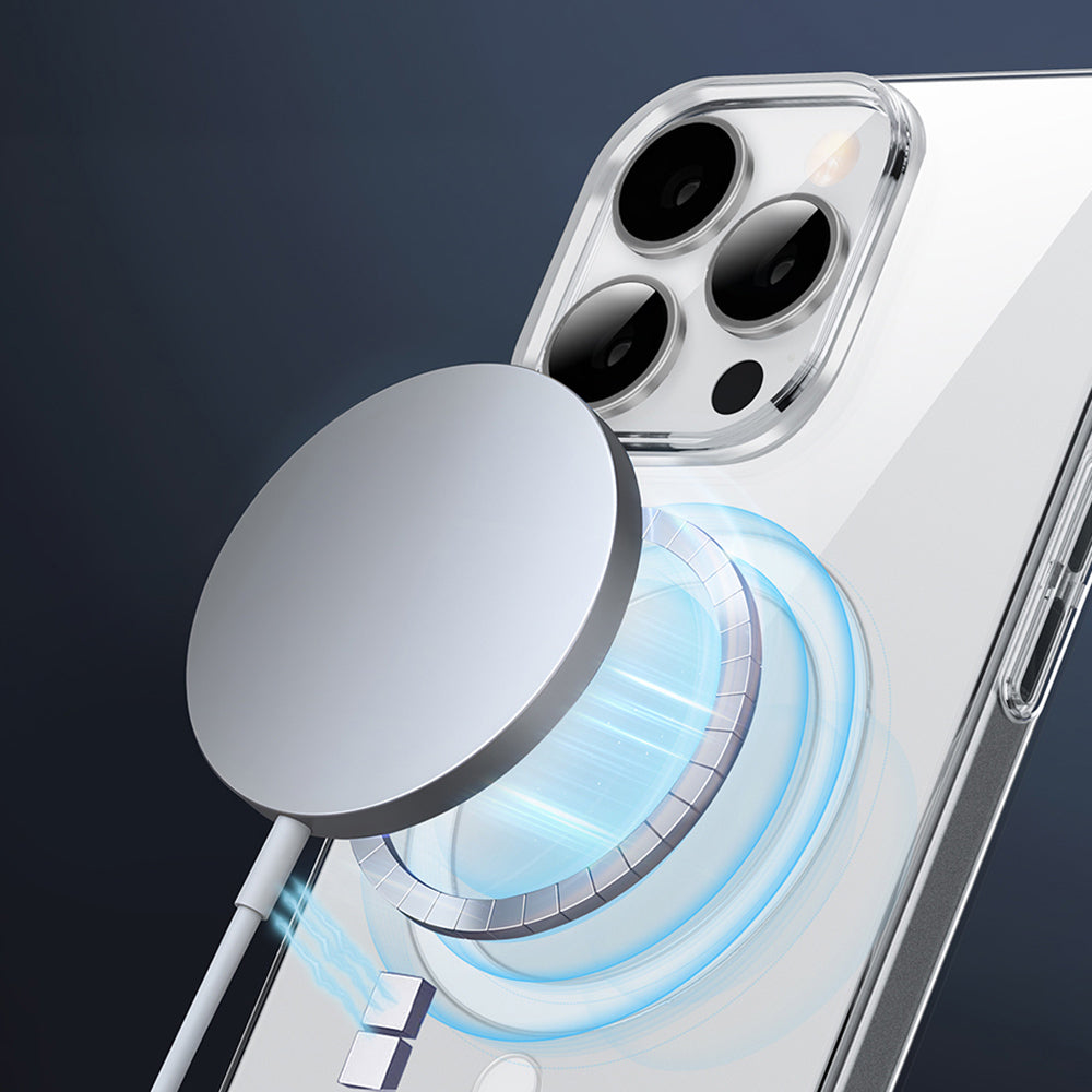 Apple iPhone 16 Kılıf M-safe Şarj Özellikli Wiwu YXK-207 Invisible Pro Sert PC Kapak Şeffaf