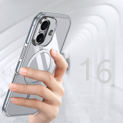 Apple iPhone 16 Kılıf M-safe Şarj Özellikli Wlons Standlı Efsane Kapak Siyah