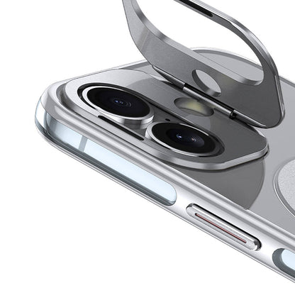 Apple iPhone 16 Kılıf M-safe Şarj Özellikli Wlons Standlı Efsane Kapak Gri