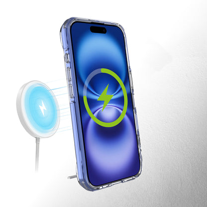 Apple iPhone 16 Kılıf M-safe Şarj Özellikli Zore T-Max Standlı Kapak Şeffaf