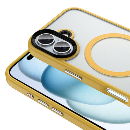 Apple iPhone 16 Kılıf Mat Arka Yüzey Wireless Şarj Özellikli Zore Flet M-safe Kapak Titanyum-Gri