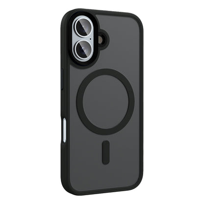 Apple iPhone 16 Kılıf Mat Arka Yüzey Wireless Şarj Özellikli Zore Flet M-safe Kapak Pembe