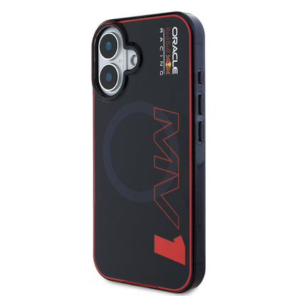 Apple iPhone 16 Kılıf Redbull Orjinal Lisanslı M-safe Şarj Özellikli Çift Katmanlı Sert PC Büyük Boy MV Kapak Lacivert